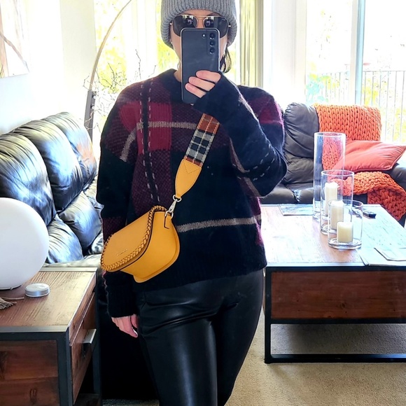 360 Cashmere Sweaters - 360 Cashmere Sivan wool/cashmere jacquard knit plaid Sweater Sz S